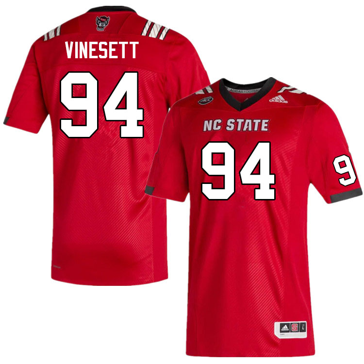 Men #94 Kanoah Vinesett NC State Wolfpack College Football Jerseys Sale-Red